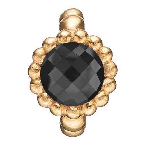 Image of 925 sterling sølv Collect armbånds ring charm Precious forgyldt sølv kugle blomst med sort onyx fra Christina Collect